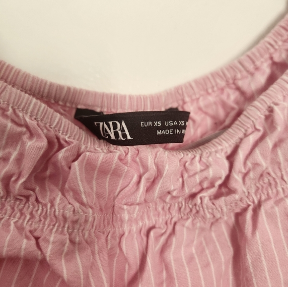 Zara Pink Puff Sleeve Crop Top - Picture 6 of 6